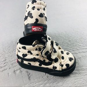 Vans Toddler 5.0 High Tops Beige Black Spotted Adgustable